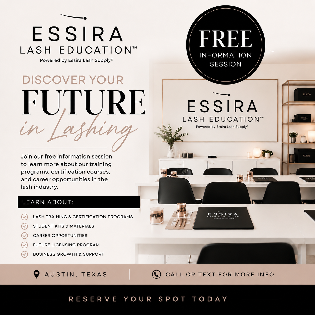 Essira Lash Education Information Session