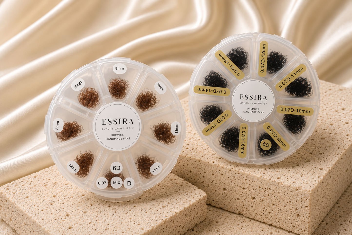 Essira Brown Mixed 6D Premade Lash Fans - Light Brown and Dark Brown