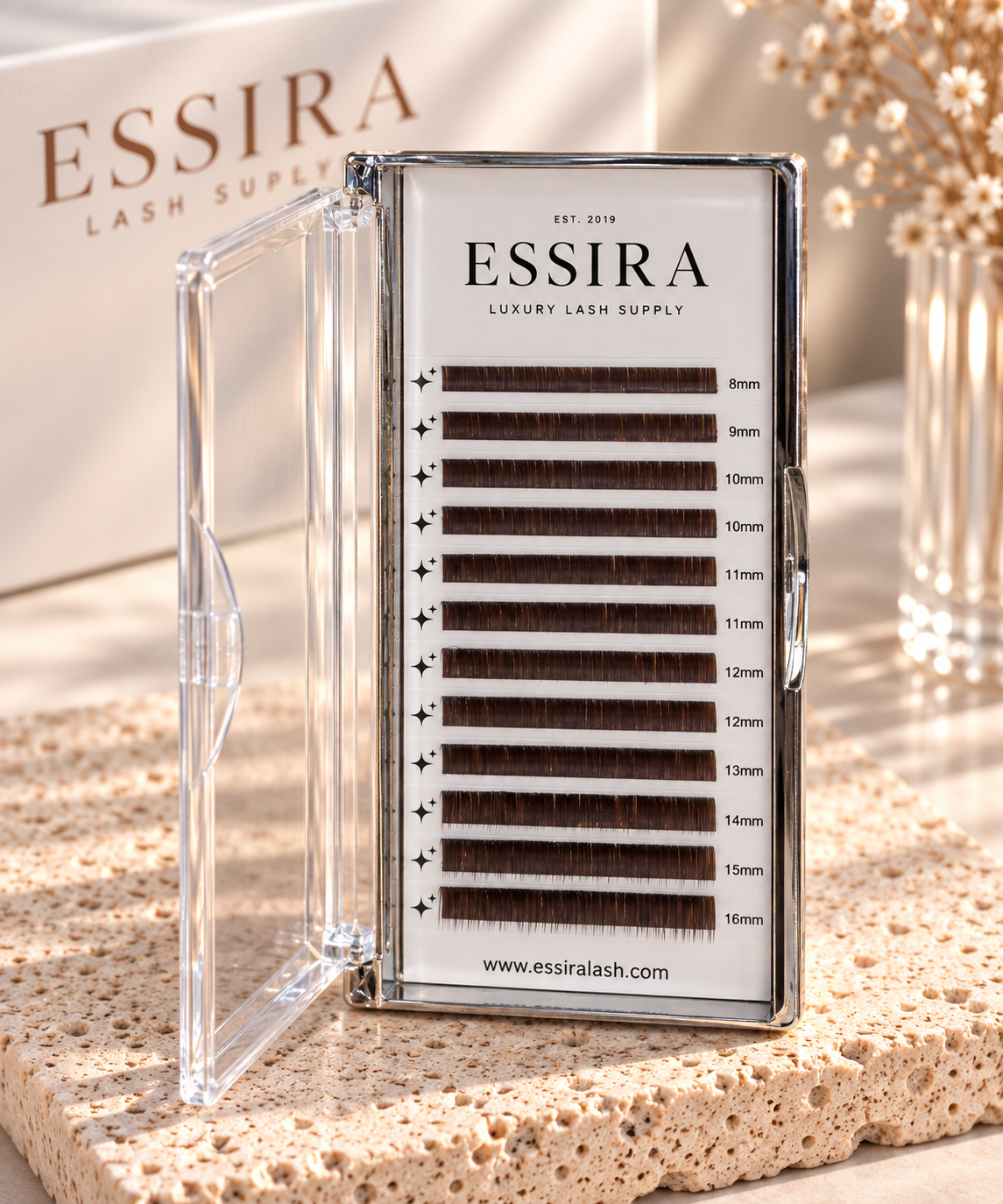 Essira Self Fanning Brown Lashes 0.07 mixed tray